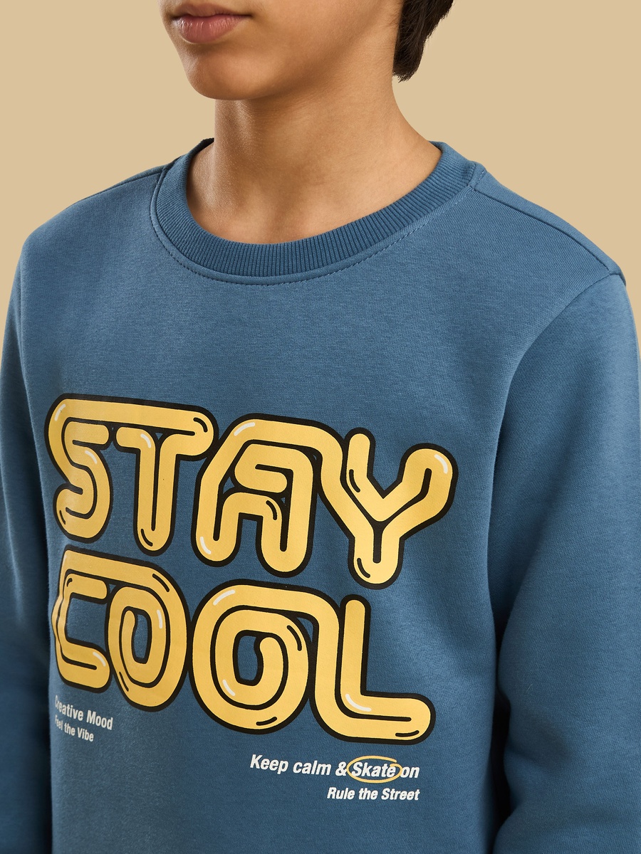 Typographic Print Cotton Sweatshirt