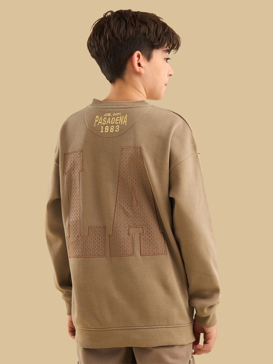 Mesh Applique Accent Sweatshirt