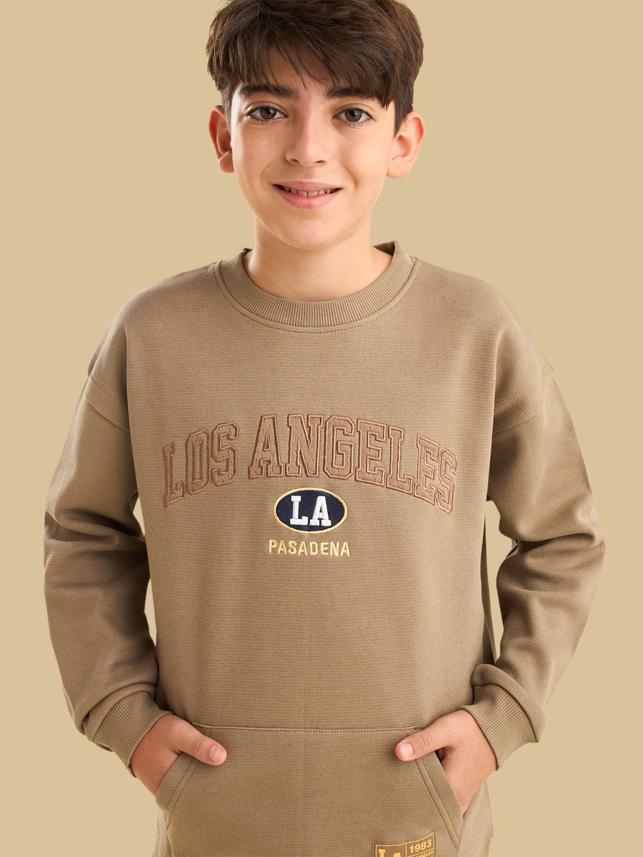 Mesh Applique Accent Sweatshirt