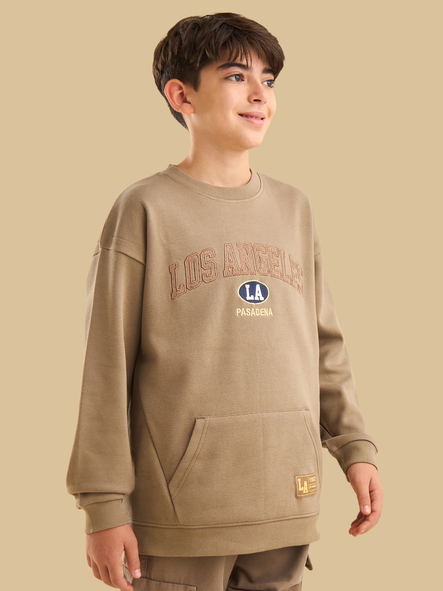 Mesh Applique Accent Sweatshirt
