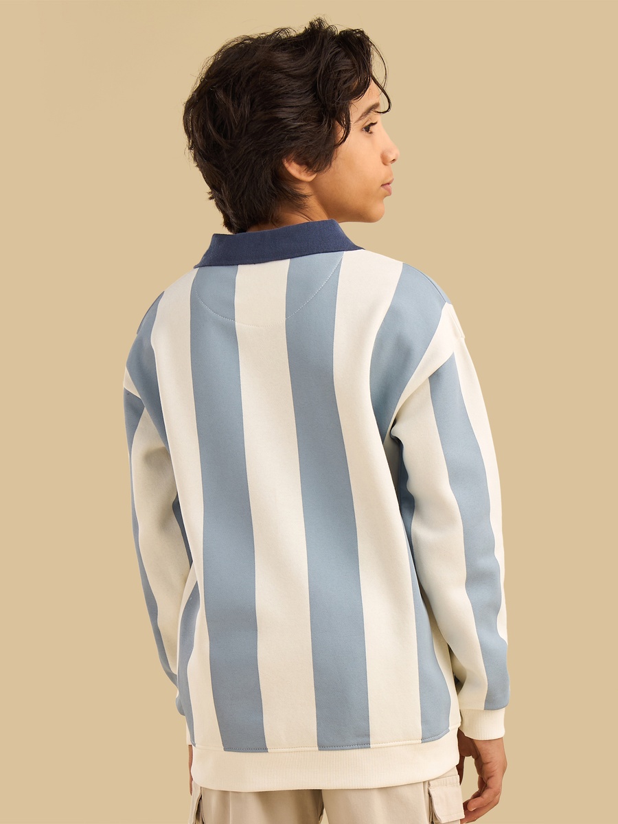 Varsity Embroidered Striped Sweatshirt