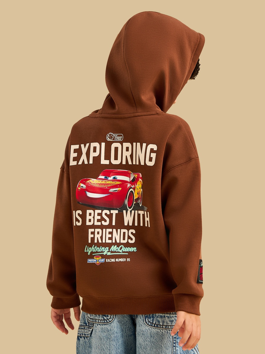 Lightning McQueen Print Zip Through Hoodie