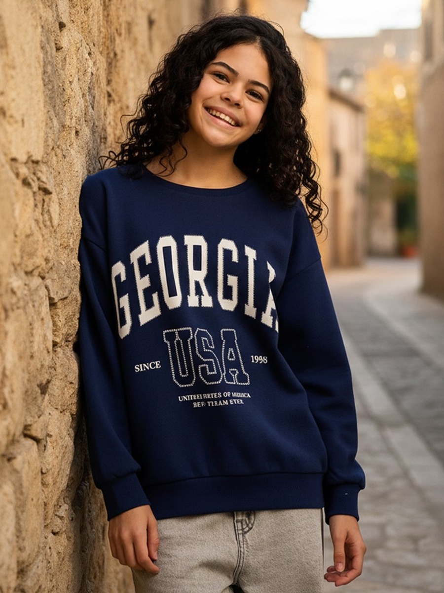 Georgia Print Oversized Sweatshirt