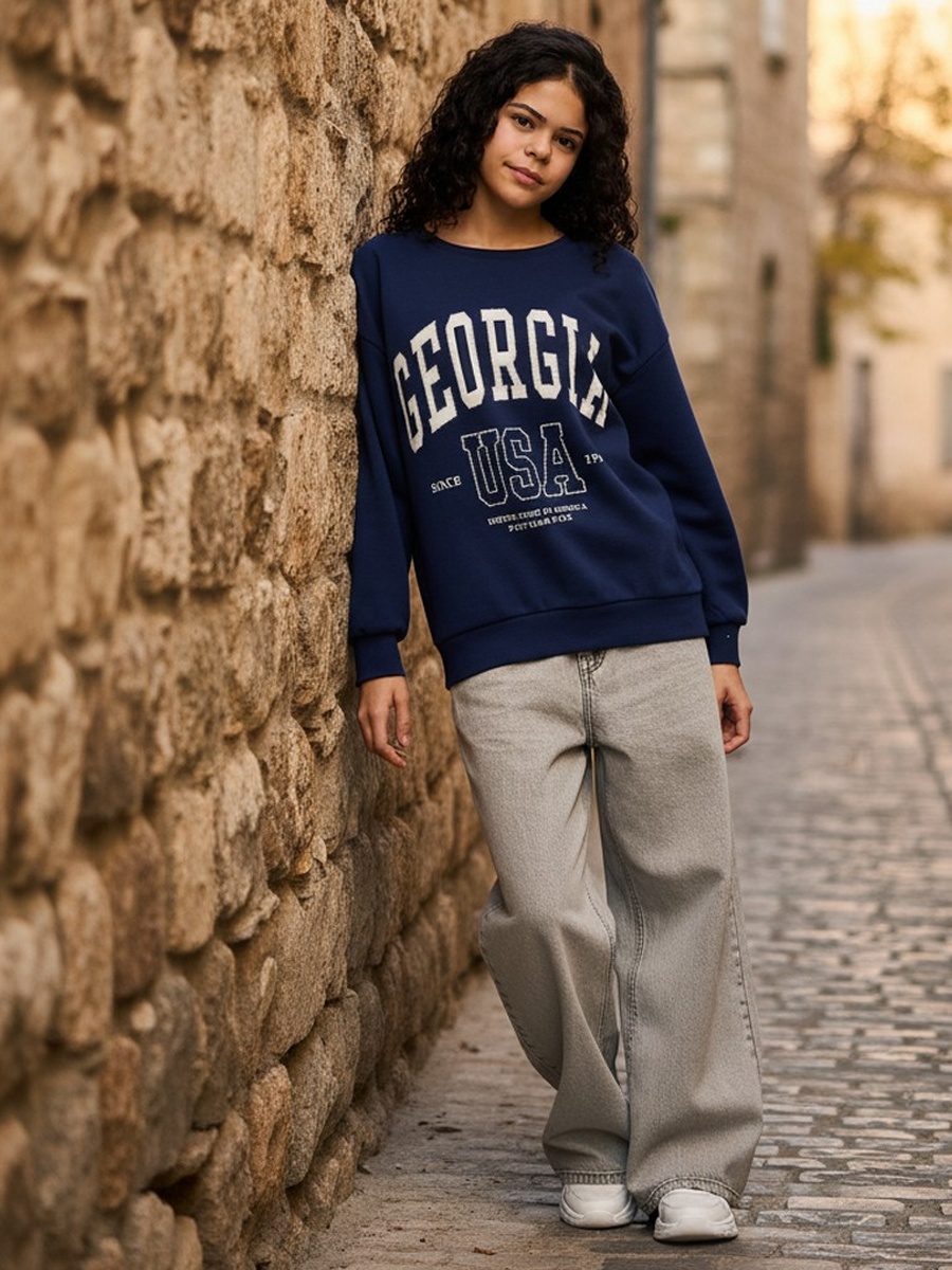 Georgia Print Oversized Sweatshirt