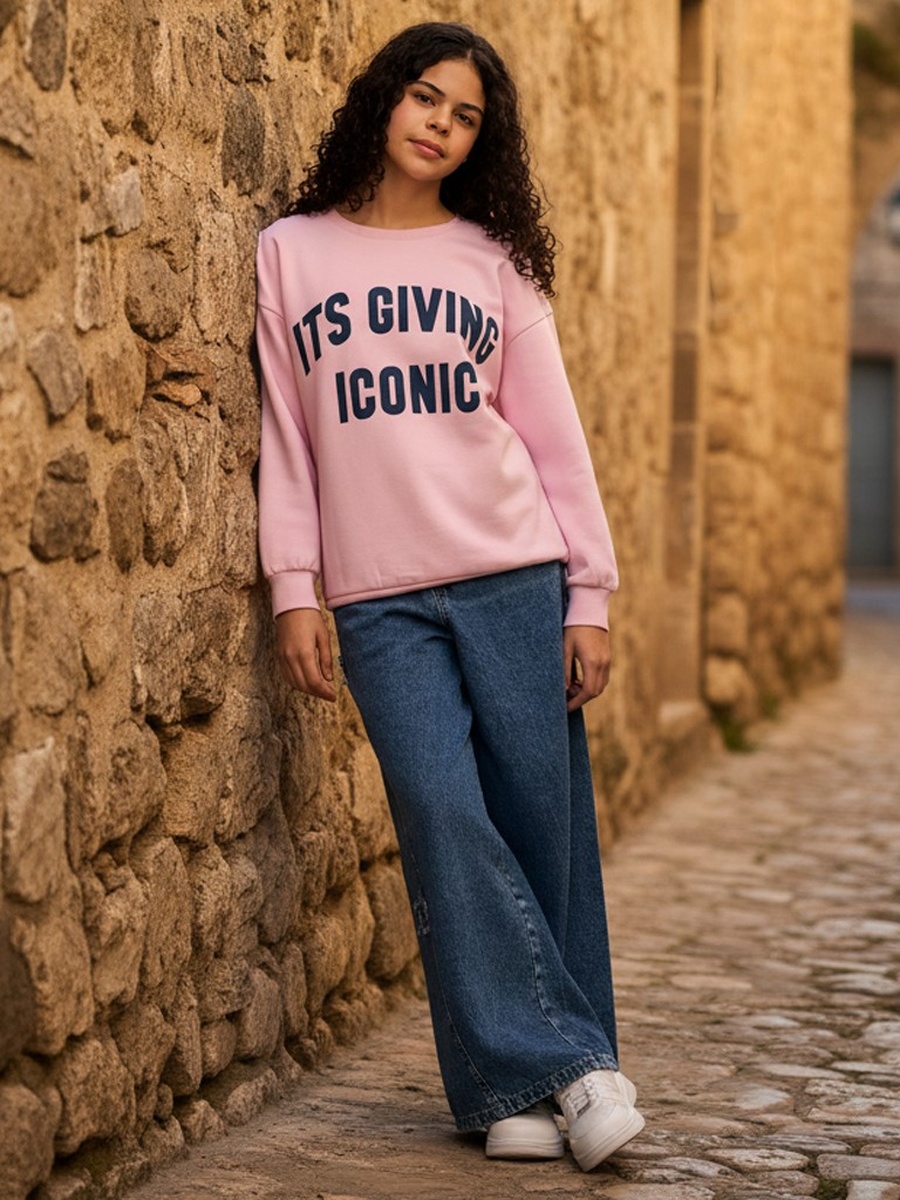 Slogan Print Oversized Sweatshirt