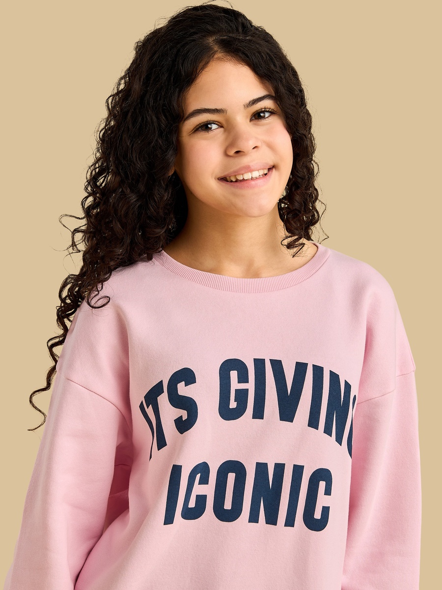 Slogan Print Oversized Sweatshirt
