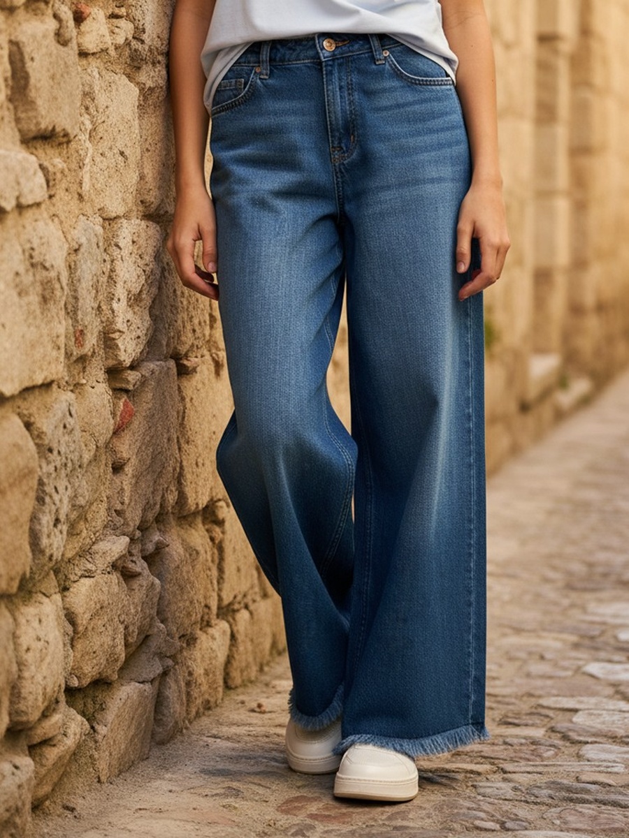 Wide Leg 5-Pocket Jeans