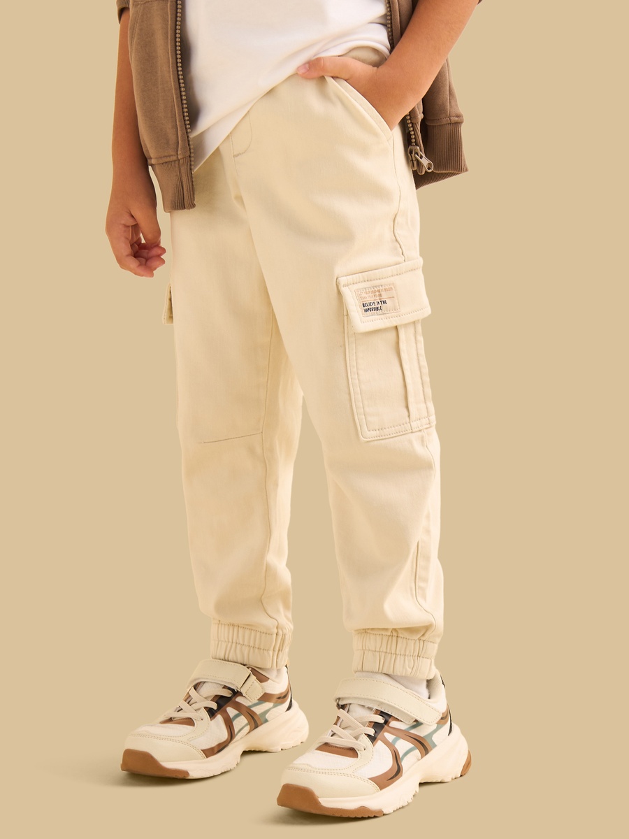 Panelled Pull On Cargo Joggers