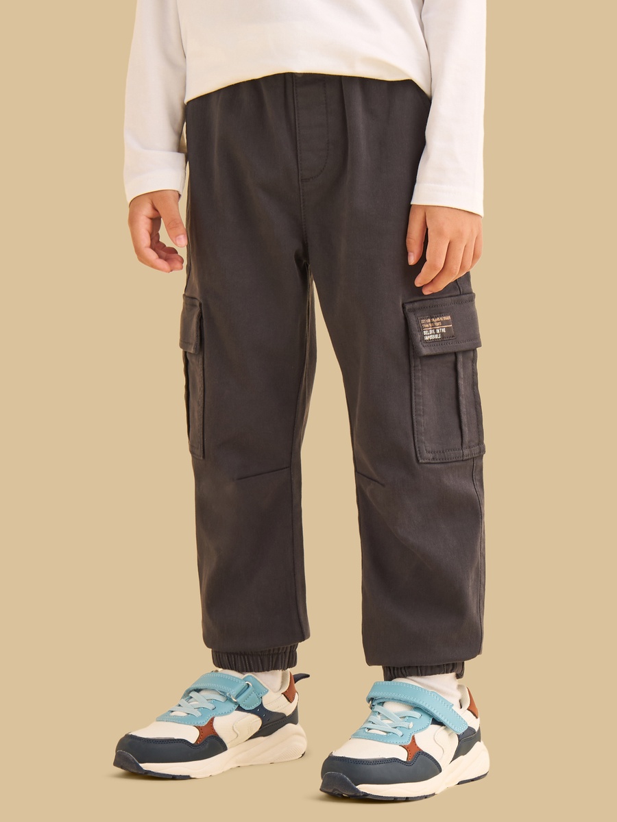 Panelled Pull On Cargo Joggers