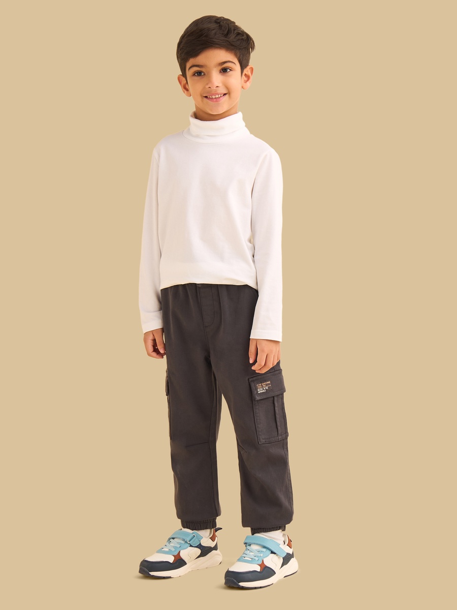 Panelled Pull On Cargo Joggers