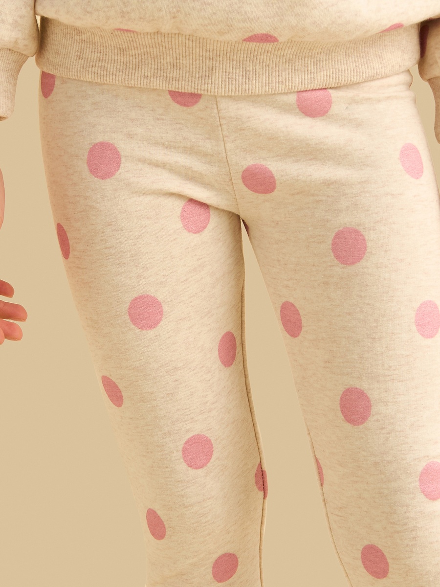 Polka Dot Print Brushed Leggings