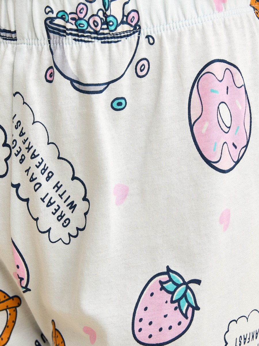 طقم بيجاما قطن بطبعات