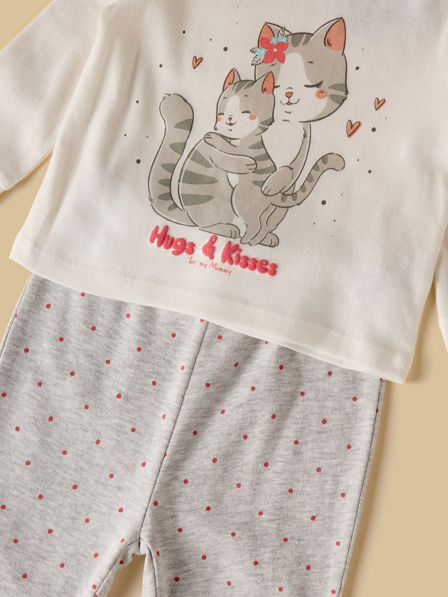 Pack of 2 - Printed Cotton Pyjama Set