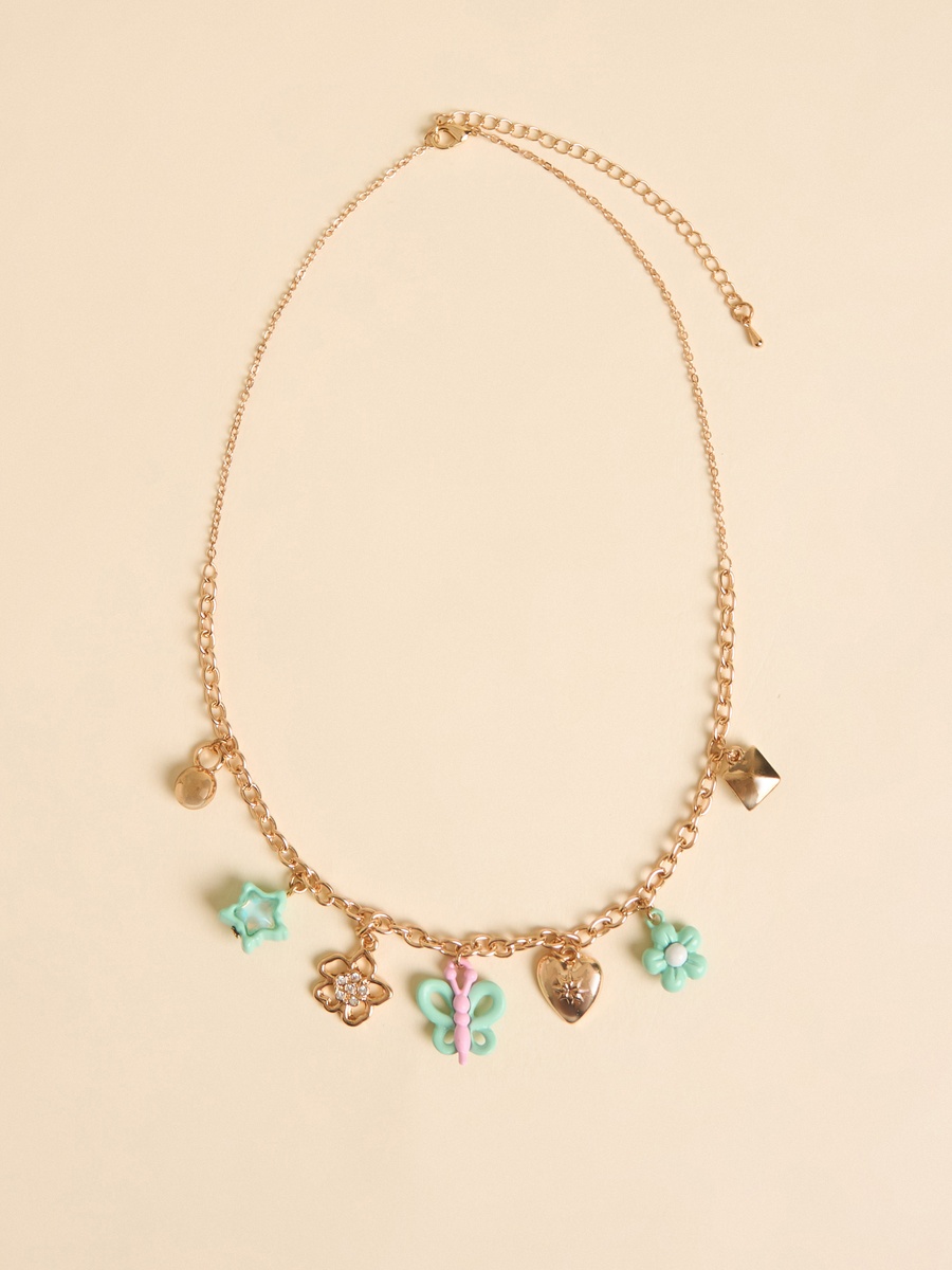 Butterfly Pendant Necklace with Earrings and Ring Set