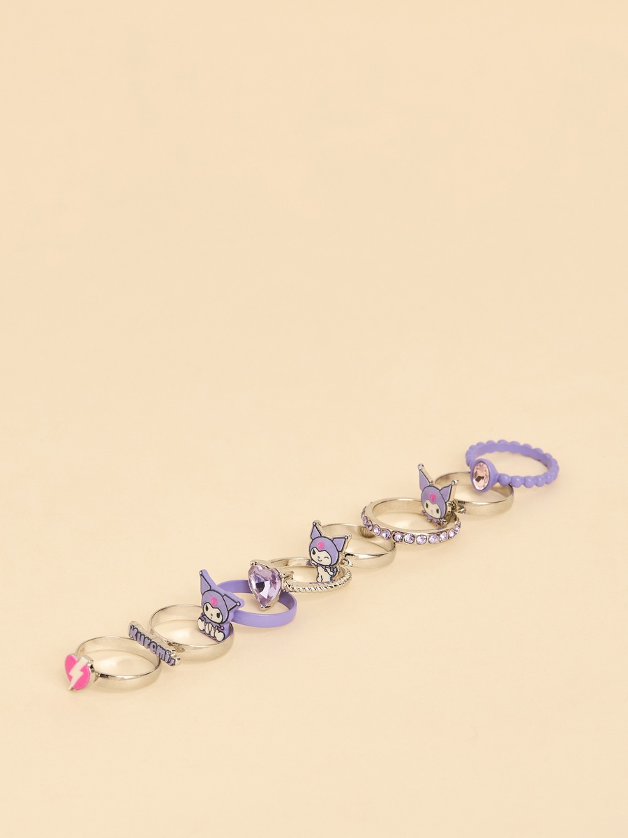 Pack of 8 - Kuromi Embellished Ring