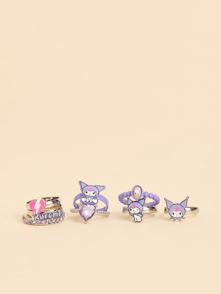 Pack of 8 - Kuromi Embellished Ring