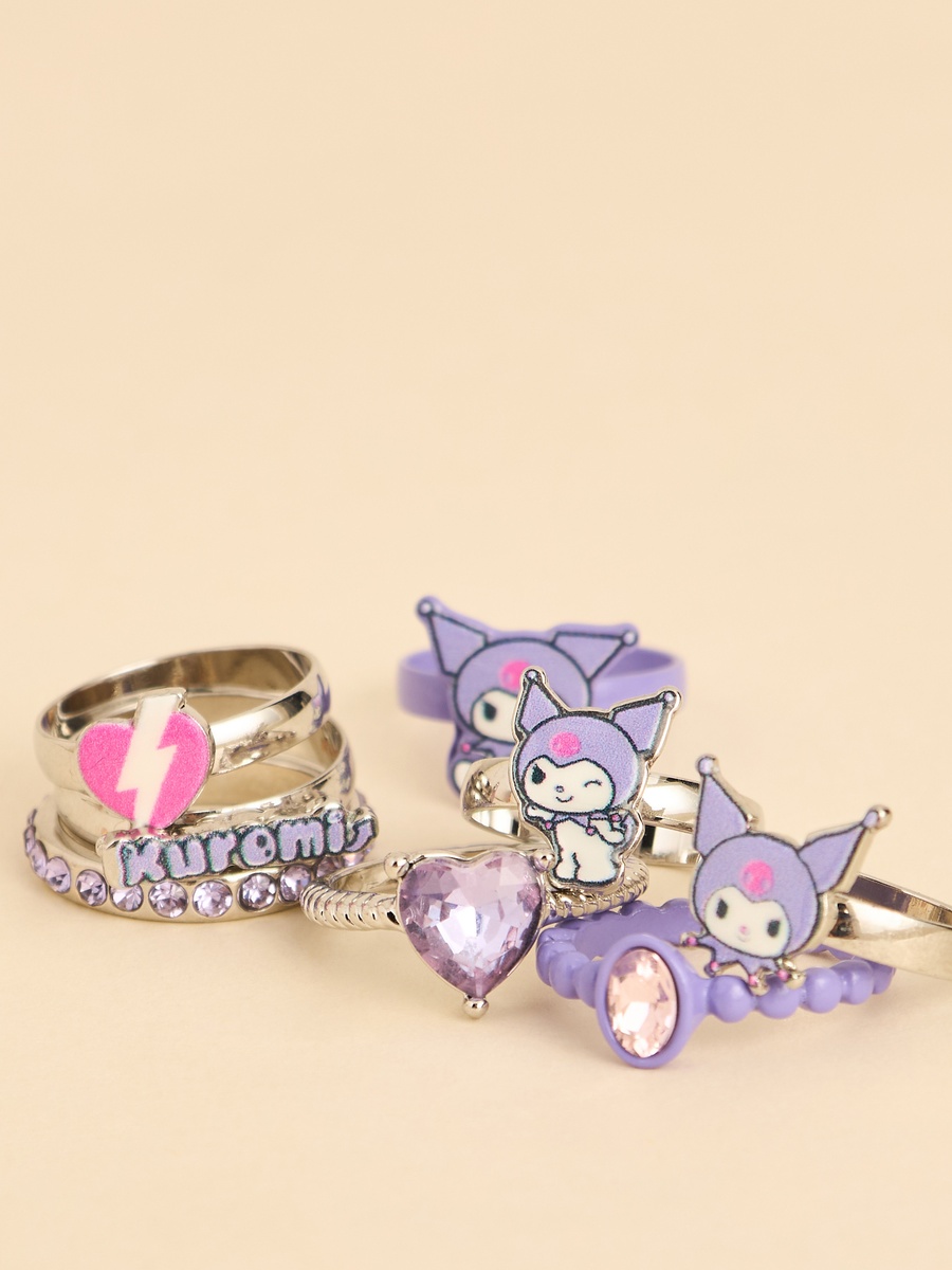 Pack of 8 - Kuromi Embellished Ring