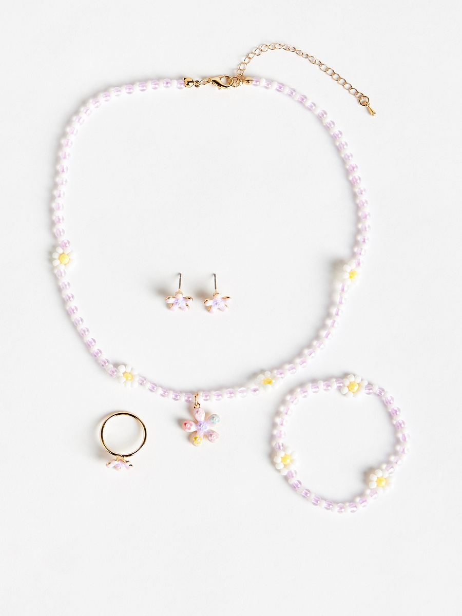Pearl Embellished 4-Piece Jewellery Set