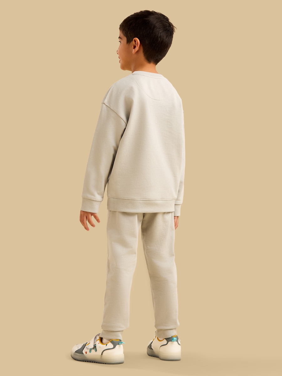Varsity Print Cotton Sweatshirt and Joggers Set