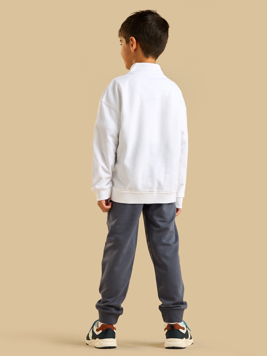 Printed Cotton Half Zip Sweatshirt and Joggers Set
