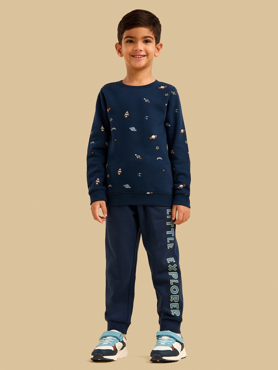 Space Print Sweatshirt and Joggers Set