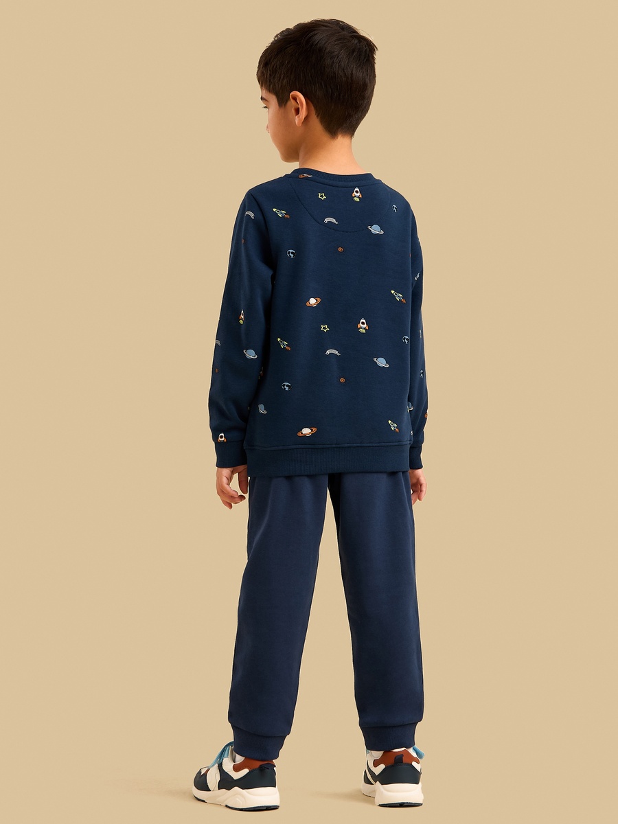 Space Print Sweatshirt and Joggers Set
