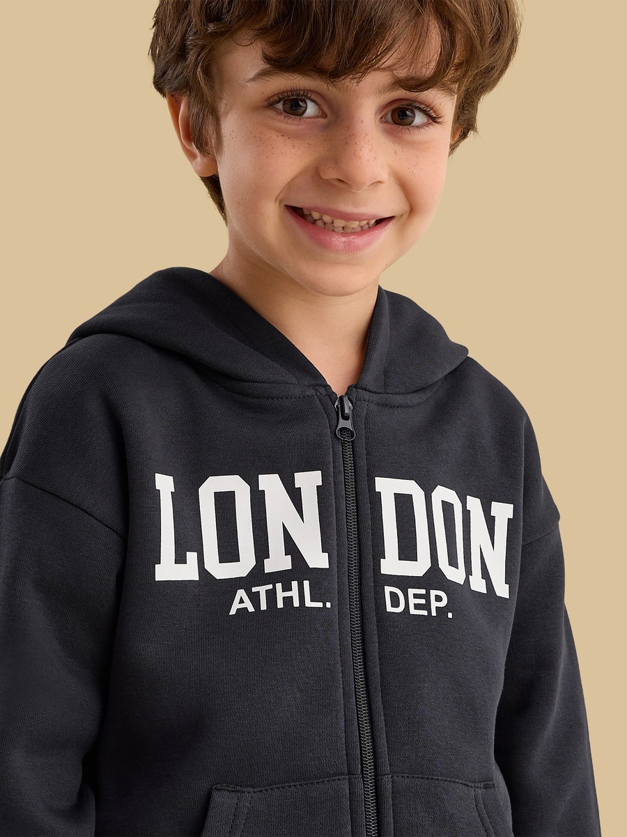 London Print Zip Through Hoodie and Joggers Set