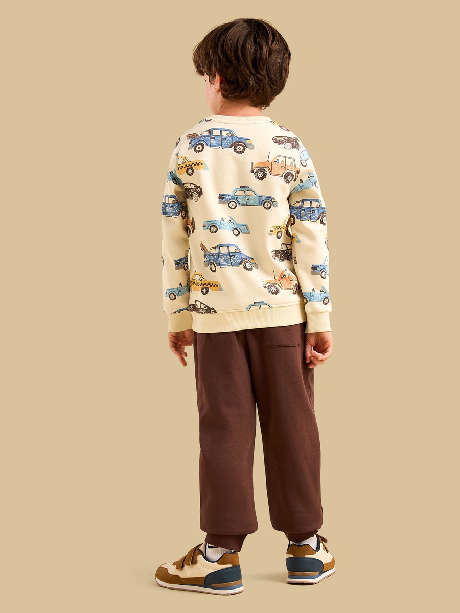 Car Print Sweatshirt and Joggers Set