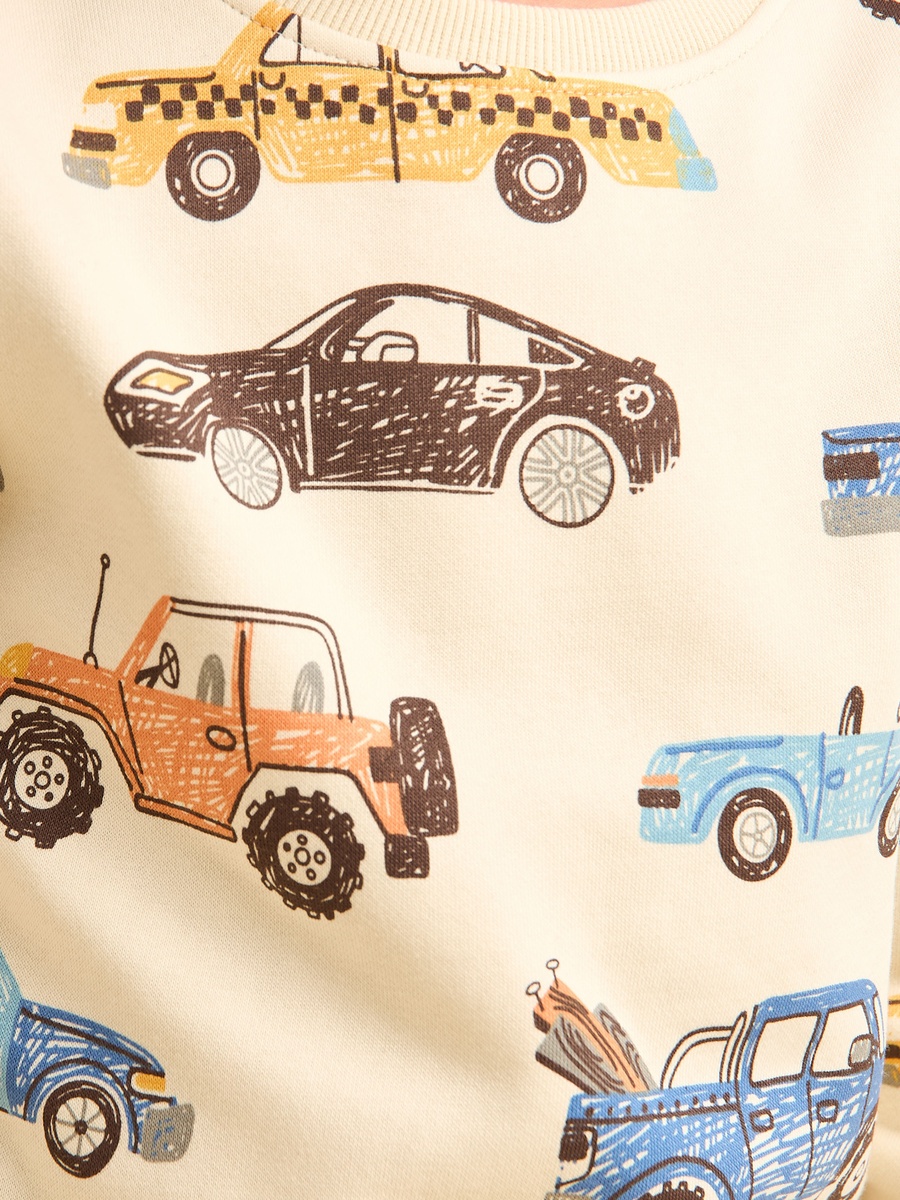 Car Print Sweatshirt and Joggers Set