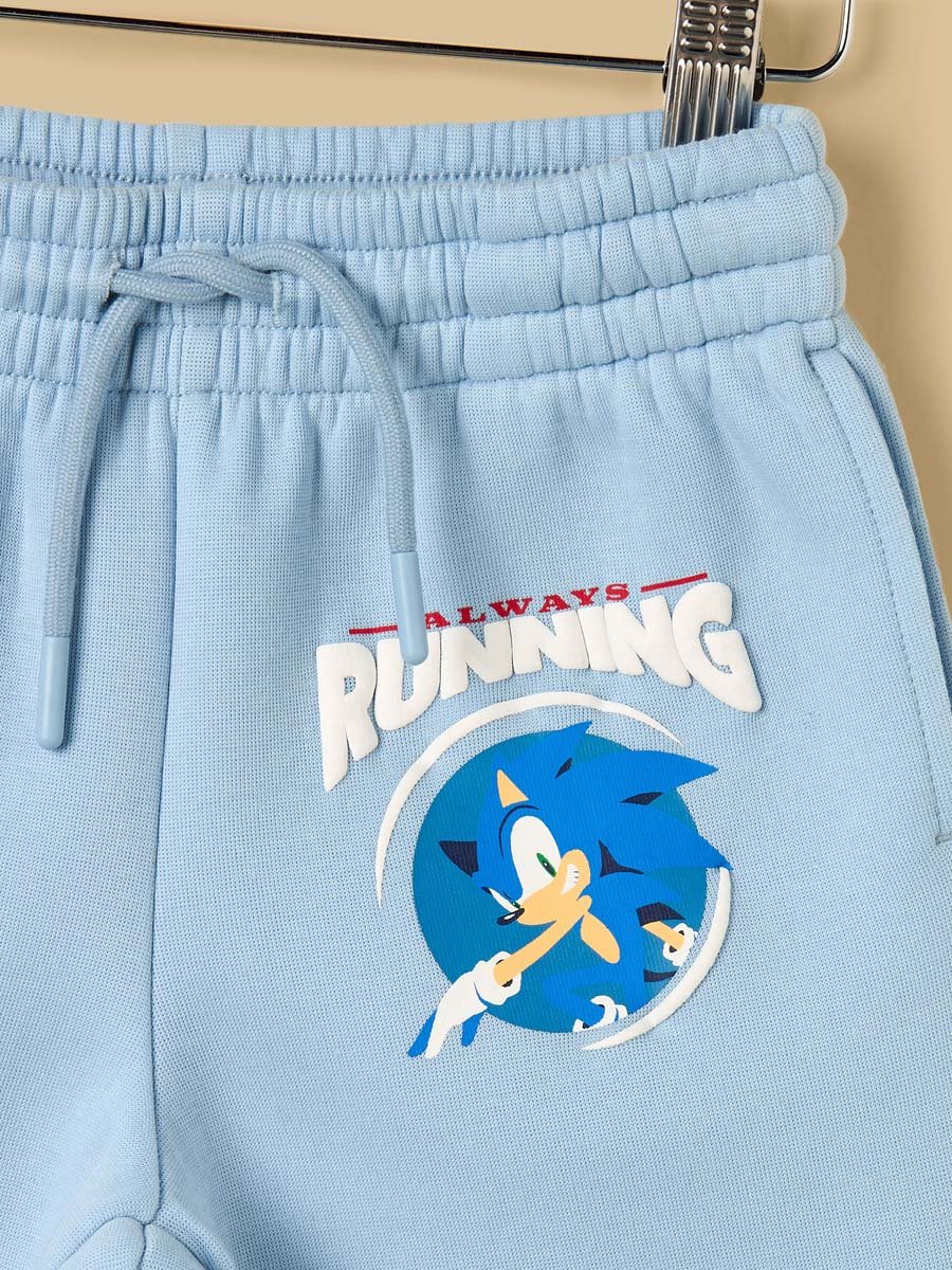 Sonic the Hedgehog Print Hooded Sweatshirt and Joggers Set