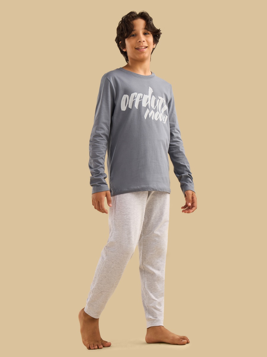 Typographic Print Cotton Pyjama Set