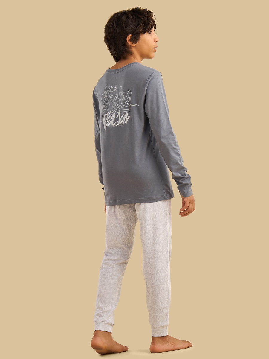 Typographic Print Cotton Pyjama Set