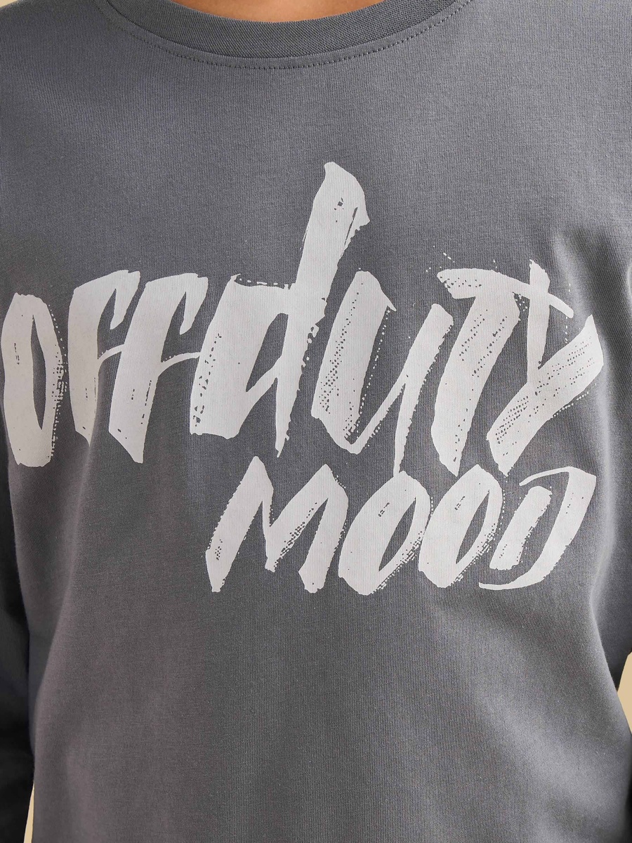 Typographic Print Cotton Pyjama Set