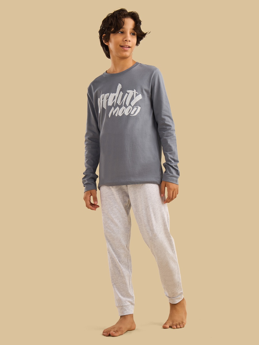 Typographic Print Cotton Pyjama Set