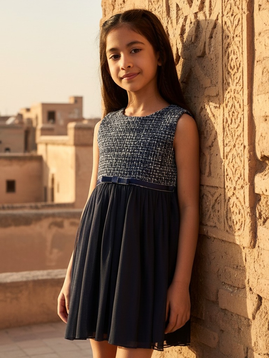 Tweed Sleeveless Dress with Coat