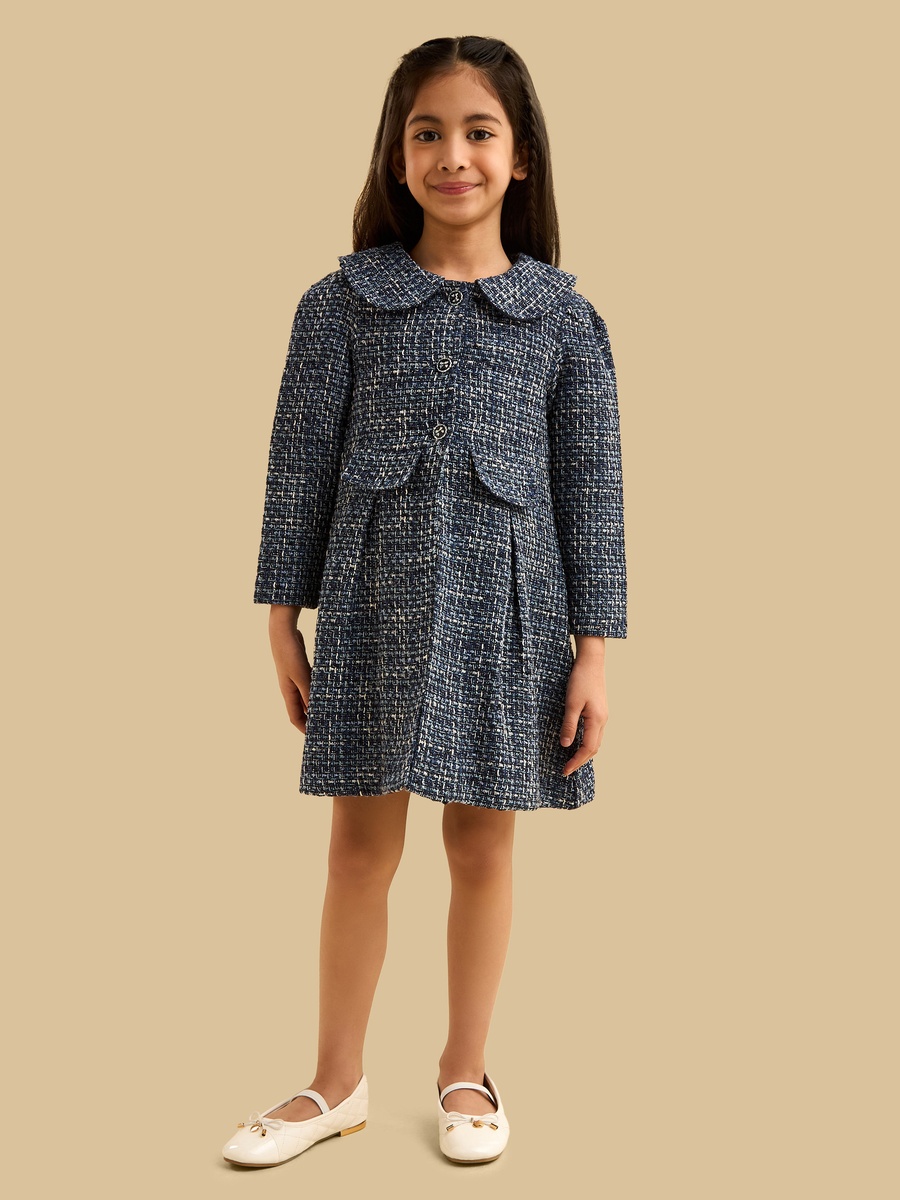 Tweed Sleeveless Dress with Coat