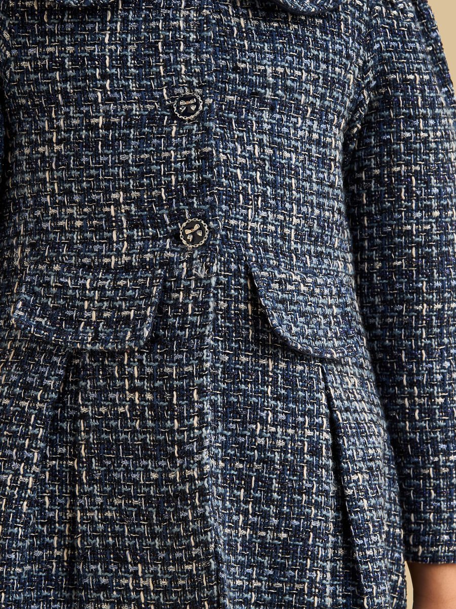 Tweed Sleeveless Dress with Coat