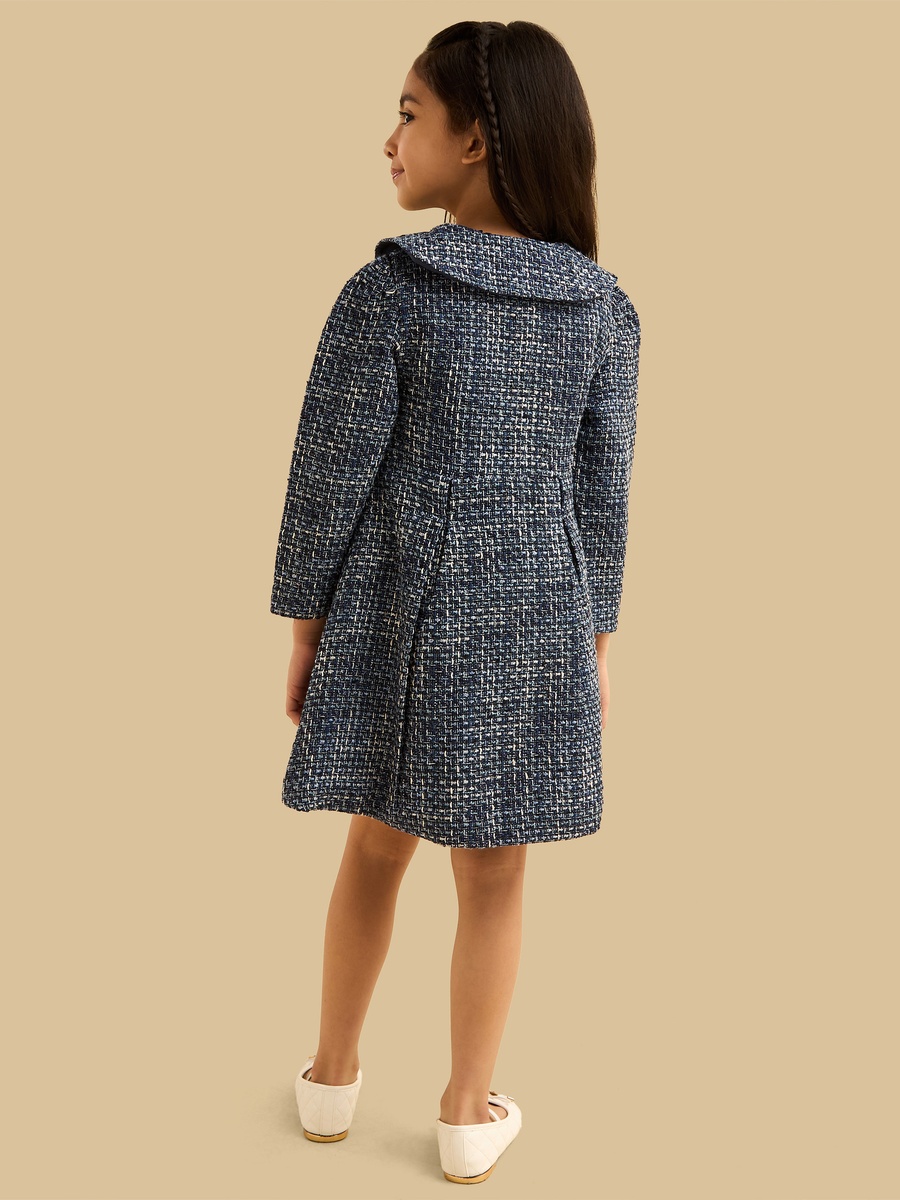 Tweed Sleeveless Dress with Coat