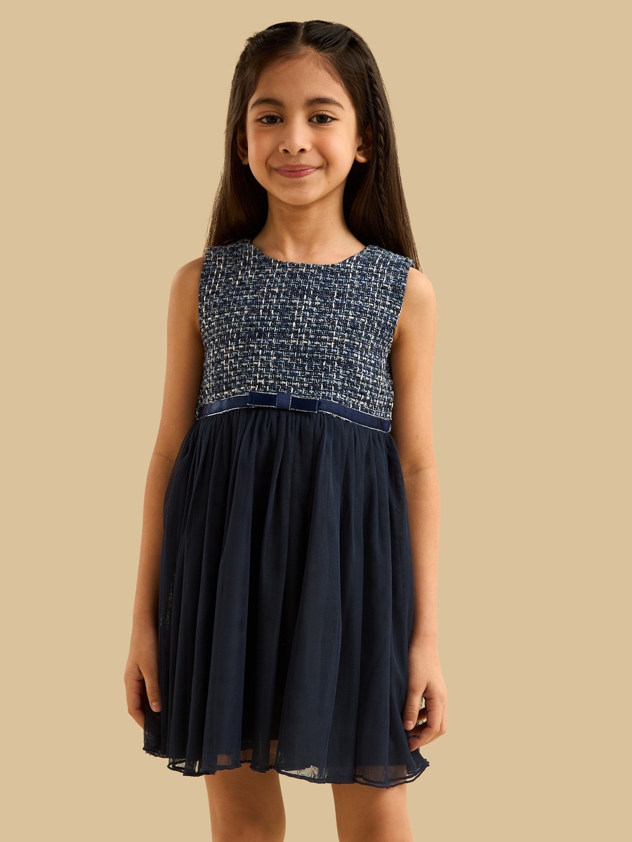 Tweed Sleeveless Dress with Coat