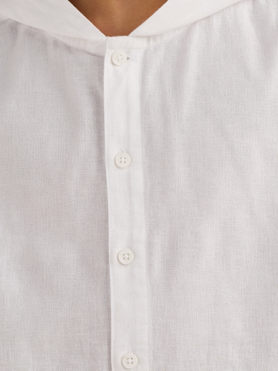Hooded Linen Long Sleeves Shirt