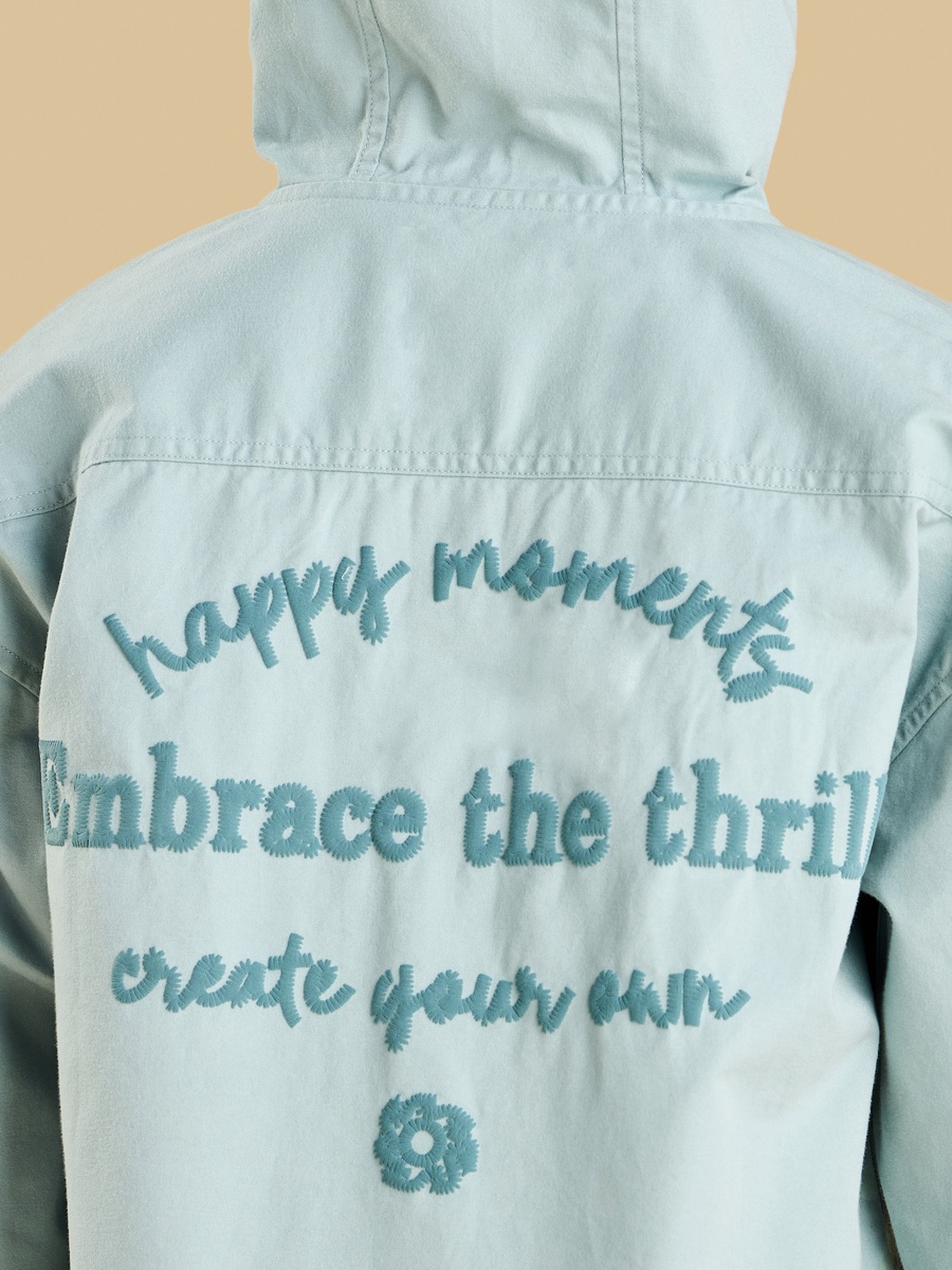 Printed Hooded Twill Shirt