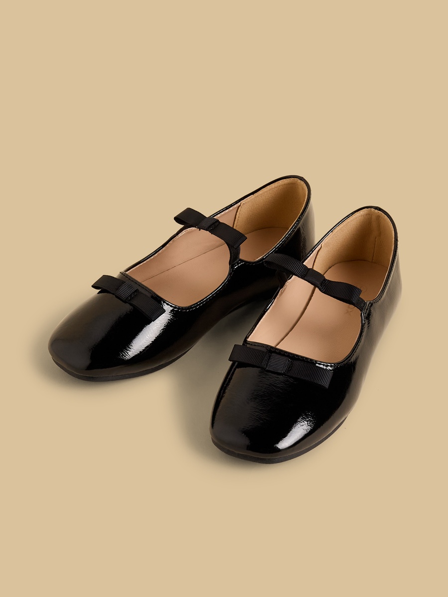 Bow Detail Ballerina Shoes with Elasticated Strap