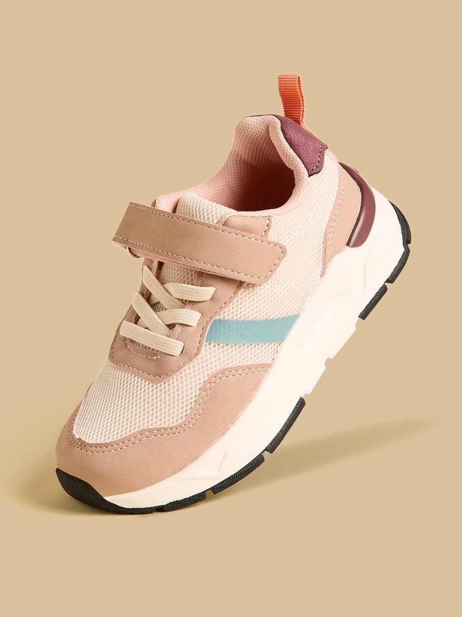 Panelled Sports Shoes with Hook and Loop Closure
