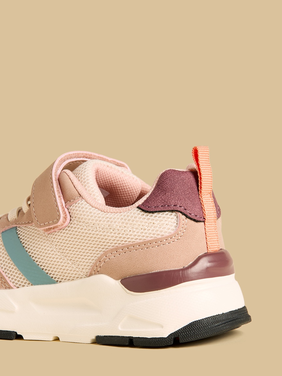 Panelled Sports Shoes with Hook and Loop Closure