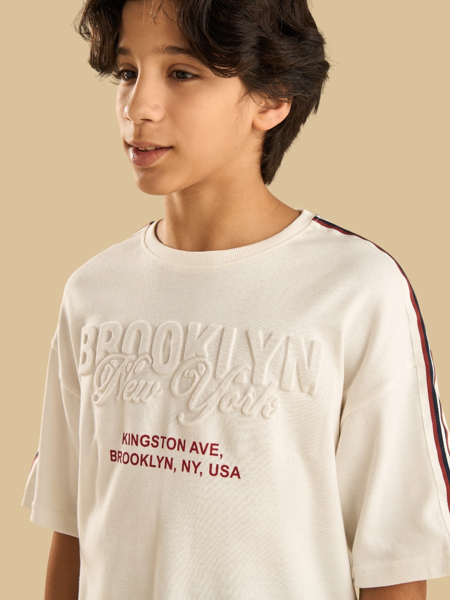 Brooklyn Embossed Cotton T-Shirt