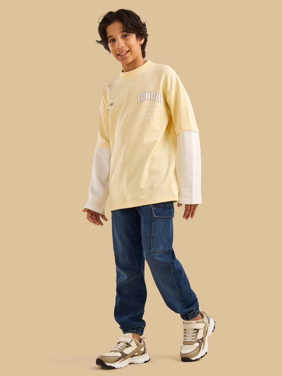 Slogan Print Cotton T-Shirt