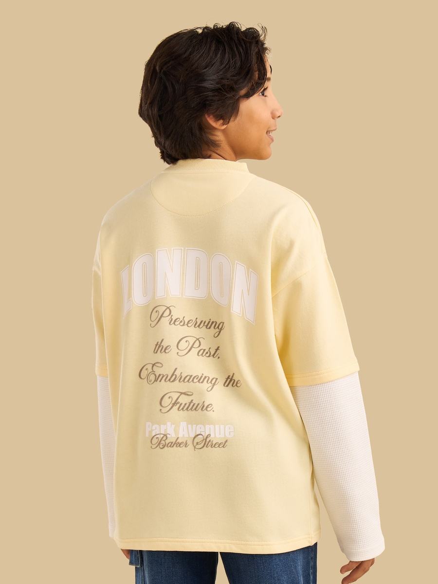 Slogan Print Cotton T-Shirt
