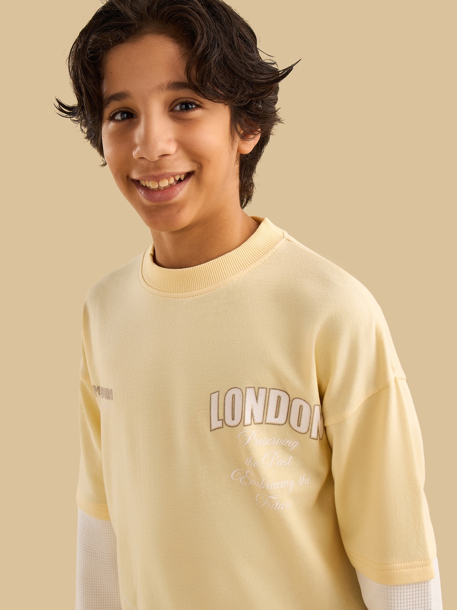 Slogan Print Cotton T-Shirt