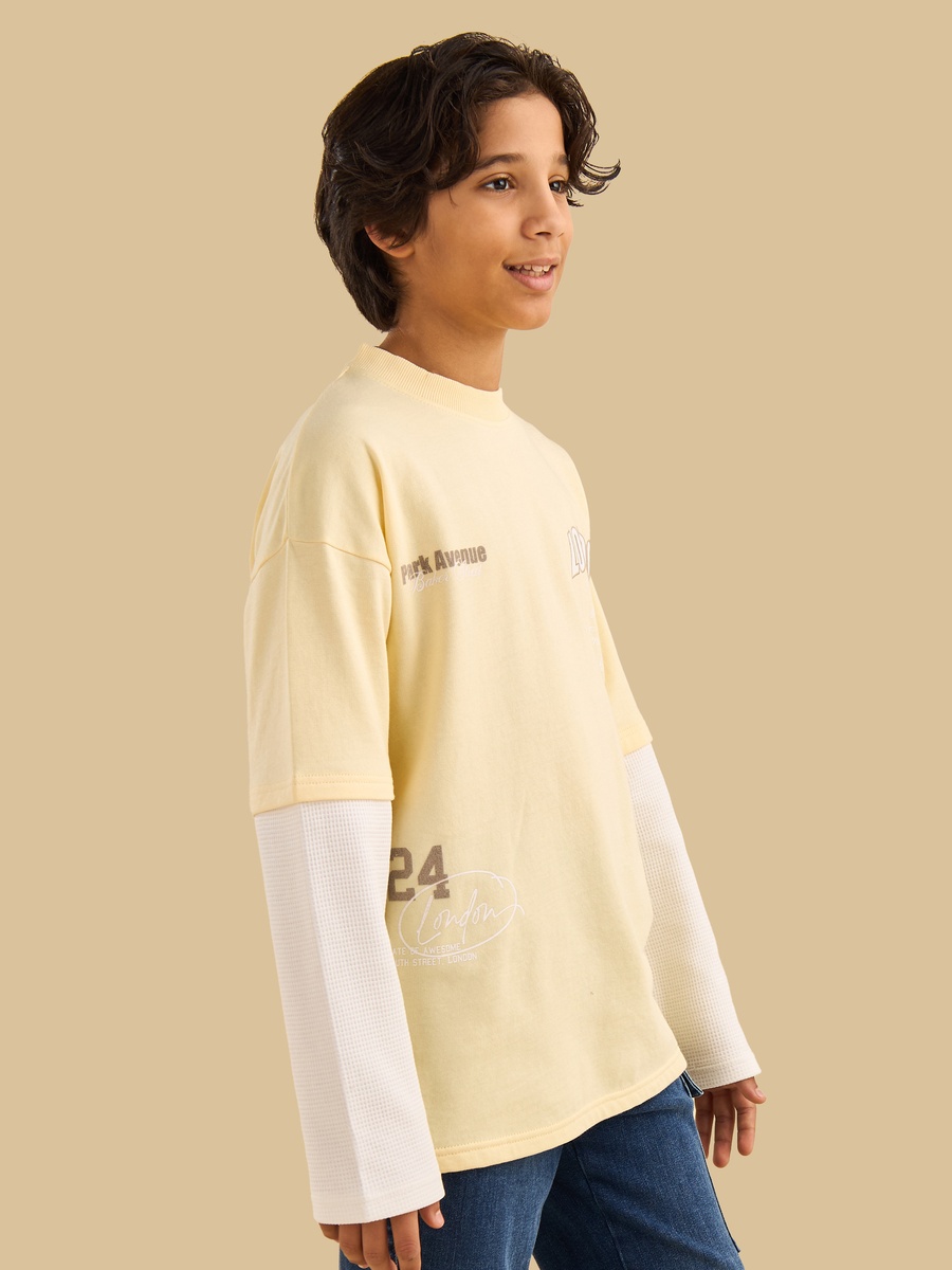 Slogan Print Cotton T-Shirt