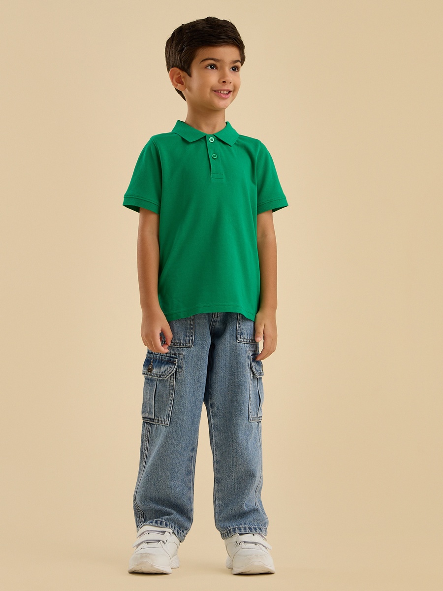 Textured Cotton Polo T-Shirt